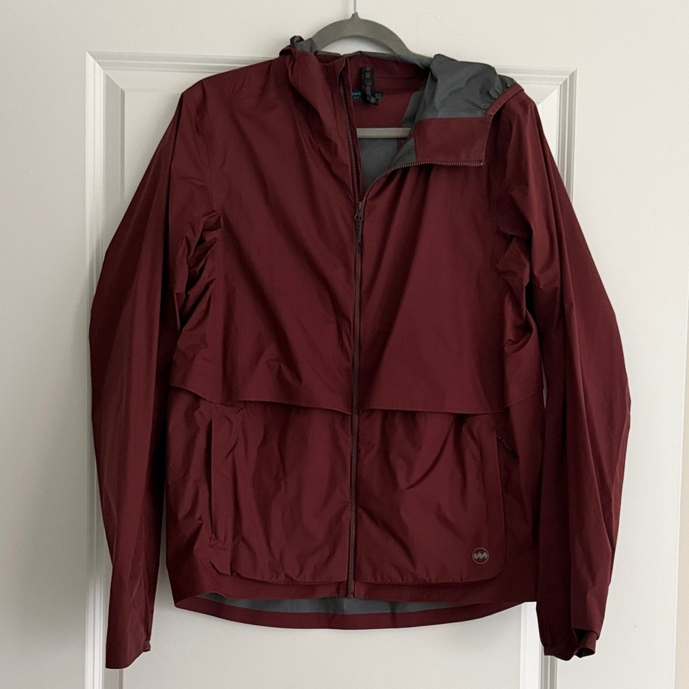 Janji Maroon Rainrunner Hooded Windbreaker Jacket